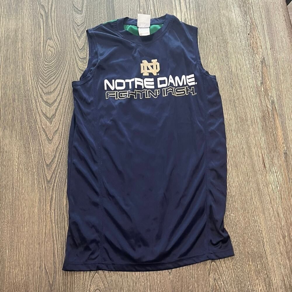 KA Knights Apparel Sleeveless Jersey Notre Dame Fightin' Irish Navy Green Size S
